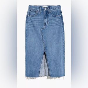 Madewell Rigid Denim A-Line Midi Skirt in Carrick Wash Size 31